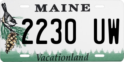 ME license plate 2230UW