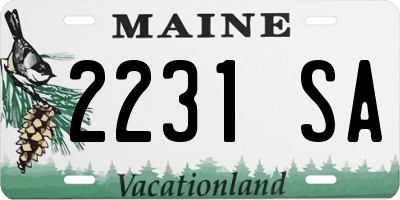 ME license plate 2231SA