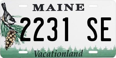 ME license plate 2231SE