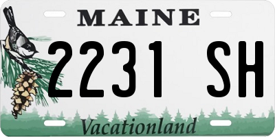 ME license plate 2231SH