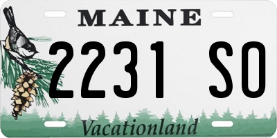 ME license plate 2231SO
