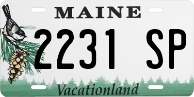 ME license plate 2231SP