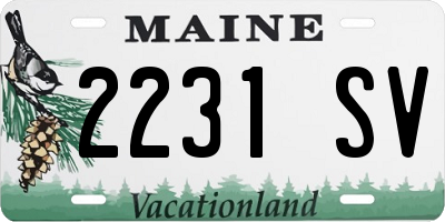 ME license plate 2231SV