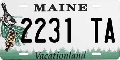 ME license plate 2231TA