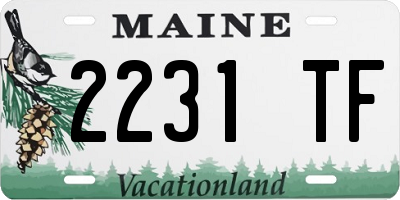 ME license plate 2231TF