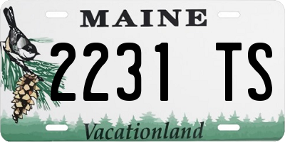 ME license plate 2231TS