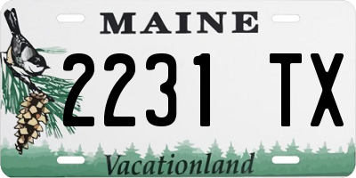 ME license plate 2231TX