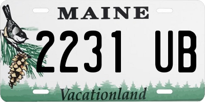 ME license plate 2231UB