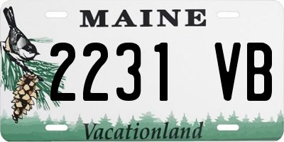 ME license plate 2231VB