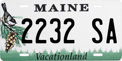 ME license plate 2232SA