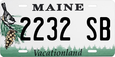 ME license plate 2232SB