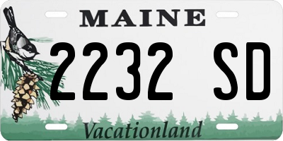 ME license plate 2232SD