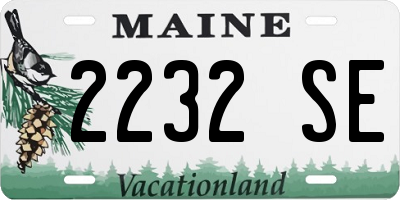 ME license plate 2232SE