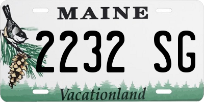 ME license plate 2232SG