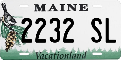 ME license plate 2232SL