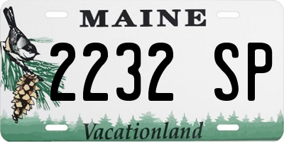 ME license plate 2232SP