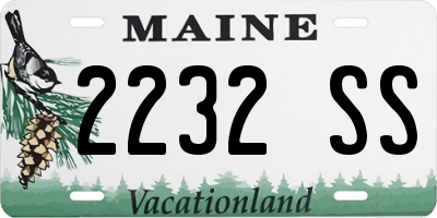 ME license plate 2232SS