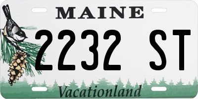 ME license plate 2232ST