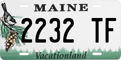 ME license plate 2232TF