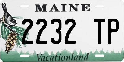 ME license plate 2232TP