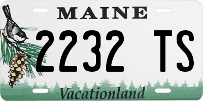 ME license plate 2232TS