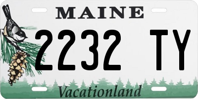 ME license plate 2232TY