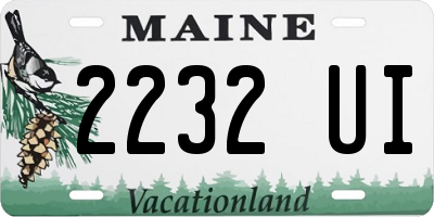 ME license plate 2232UI