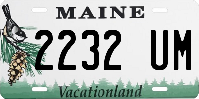 ME license plate 2232UM