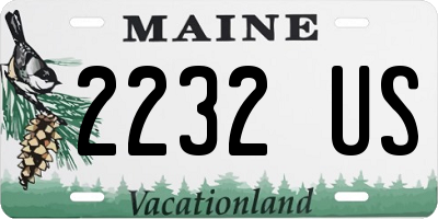 ME license plate 2232US