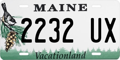 ME license plate 2232UX