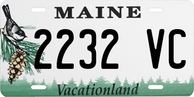 ME license plate 2232VC