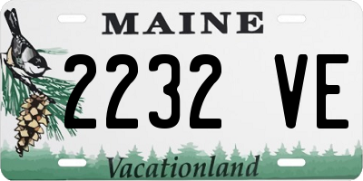 ME license plate 2232VE