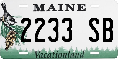 ME license plate 2233SB