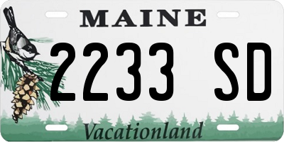 ME license plate 2233SD