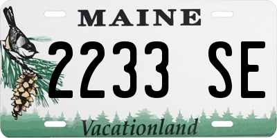 ME license plate 2233SE