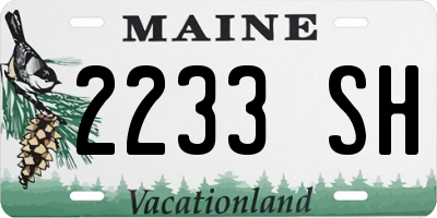 ME license plate 2233SH