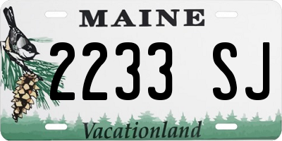 ME license plate 2233SJ