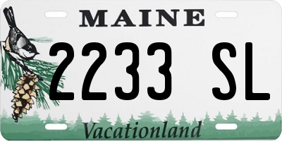 ME license plate 2233SL
