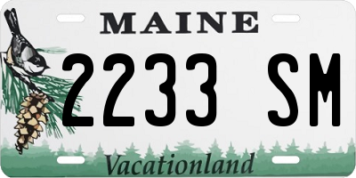 ME license plate 2233SM