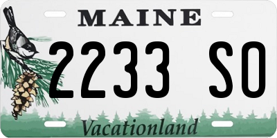 ME license plate 2233SO