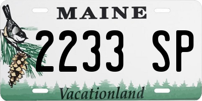 ME license plate 2233SP
