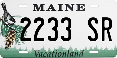 ME license plate 2233SR