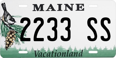 ME license plate 2233SS