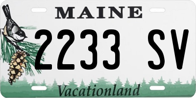 ME license plate 2233SV