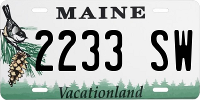 ME license plate 2233SW