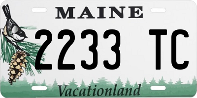 ME license plate 2233TC