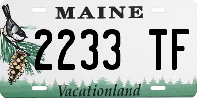 ME license plate 2233TF