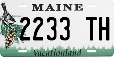 ME license plate 2233TH