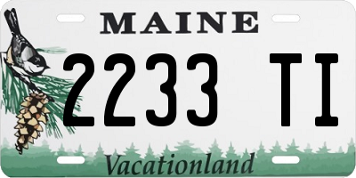 ME license plate 2233TI