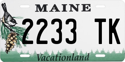 ME license plate 2233TK